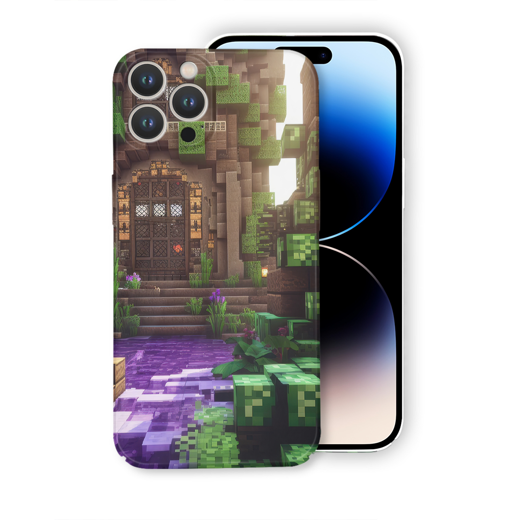 （画像用） マインクラフト ブロックの世界 Minecraft MC Block world 【iPhone 14シリーズ対応】ハードケース